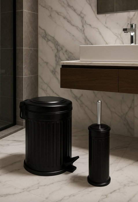 Hermia Juego de baño de 2 piezas Negro Hermia Juego de baño de 2 piezas Negro